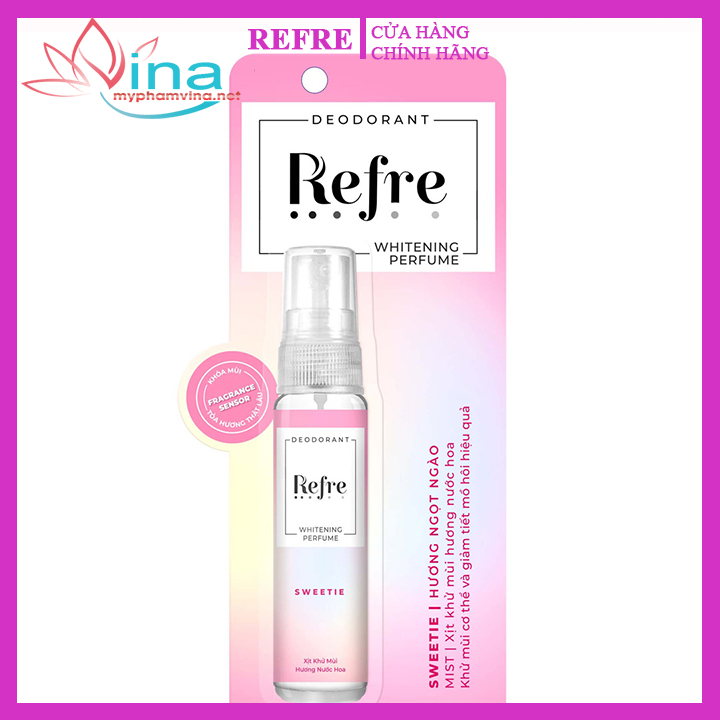 Xịt Khử Mùi Refre Deodorant Whitening Perfume - Sweetie Dưỡng Sáng Da Hương Ngọt Ngào 30ml