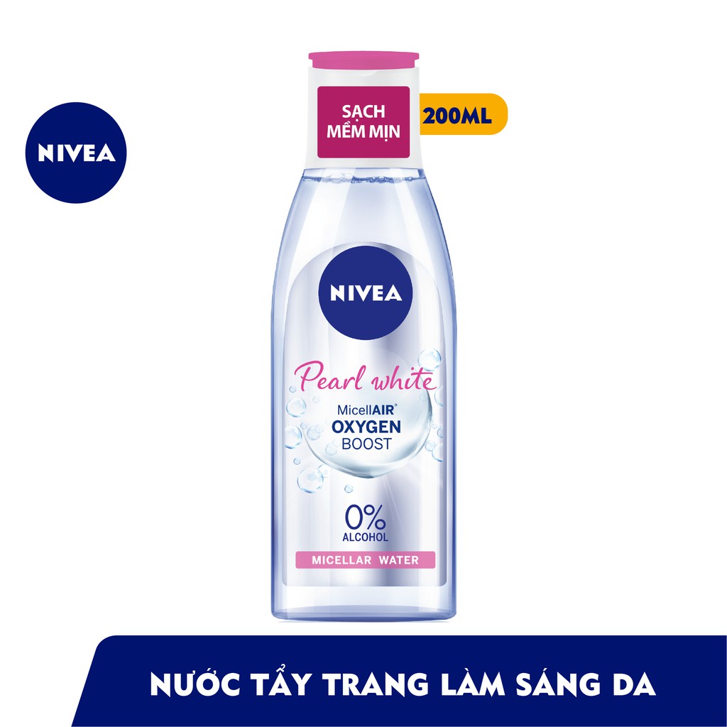 Nước tẩy trang NIVEA làm sáng da Pearl White Micellar Water 200ml