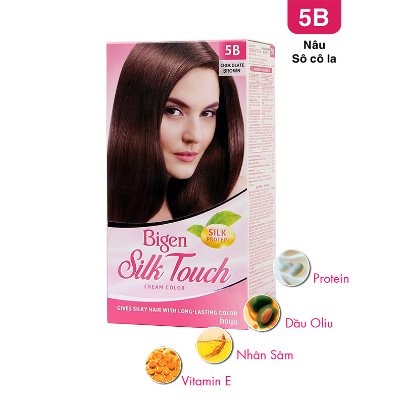 Thuốc Nhuộm Tóc phủ bạc Bigen Silk Touch 5B - NÂU SOCOLA