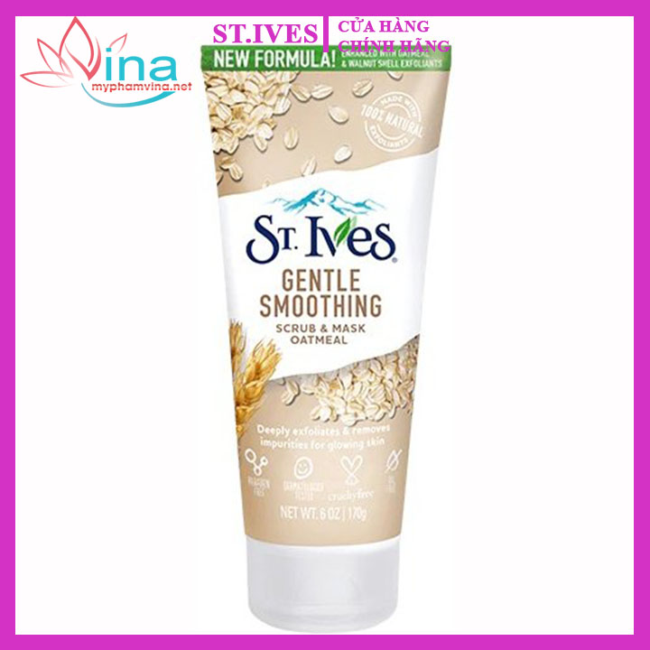Sữa Rửa Mặt Tẩy Tế Bào Chết ST.Ives Gentle Smoothing Scrub & Mask Oatmeal - Chiết Xuất Yến Mạch 170g