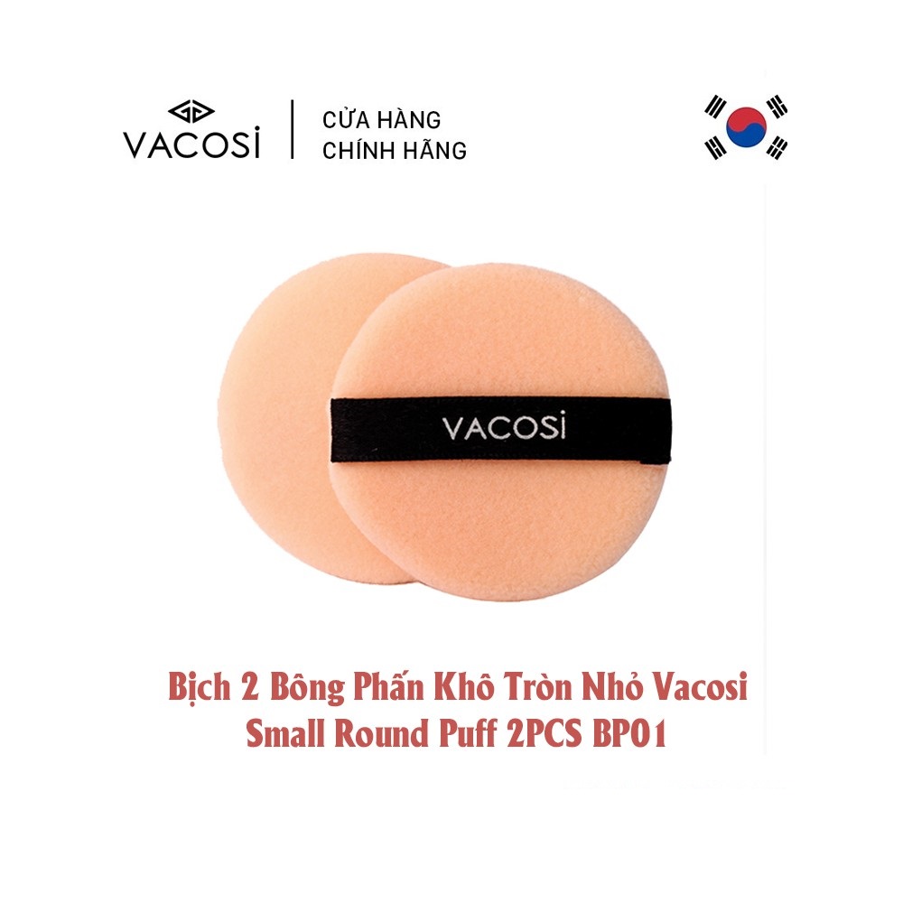 BÔNG PHẤN KHÔ VACOSI SMALL ROUND PUFF BP01 - TRÒN NHỎ BỊCH 2 CÁI 1