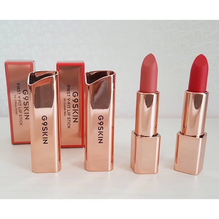 Son Lì Siêu Mịn G9 Skin First V-Fit Lipstick No.04 Coral Rose - Hồng cam đất 1