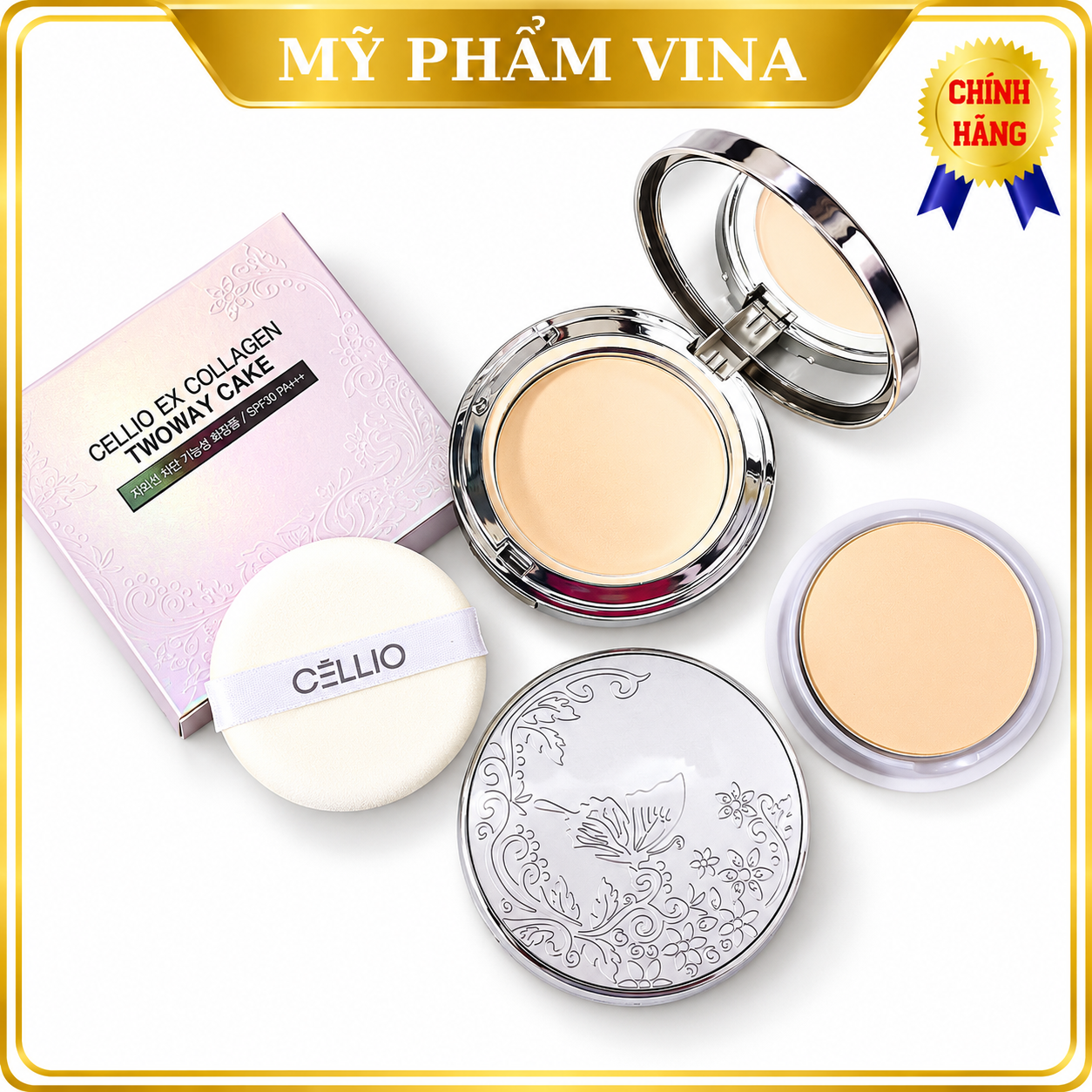 Phấn Phủ Cellio Ex Collagen Twoway Cake 13gr - Tone 13 1