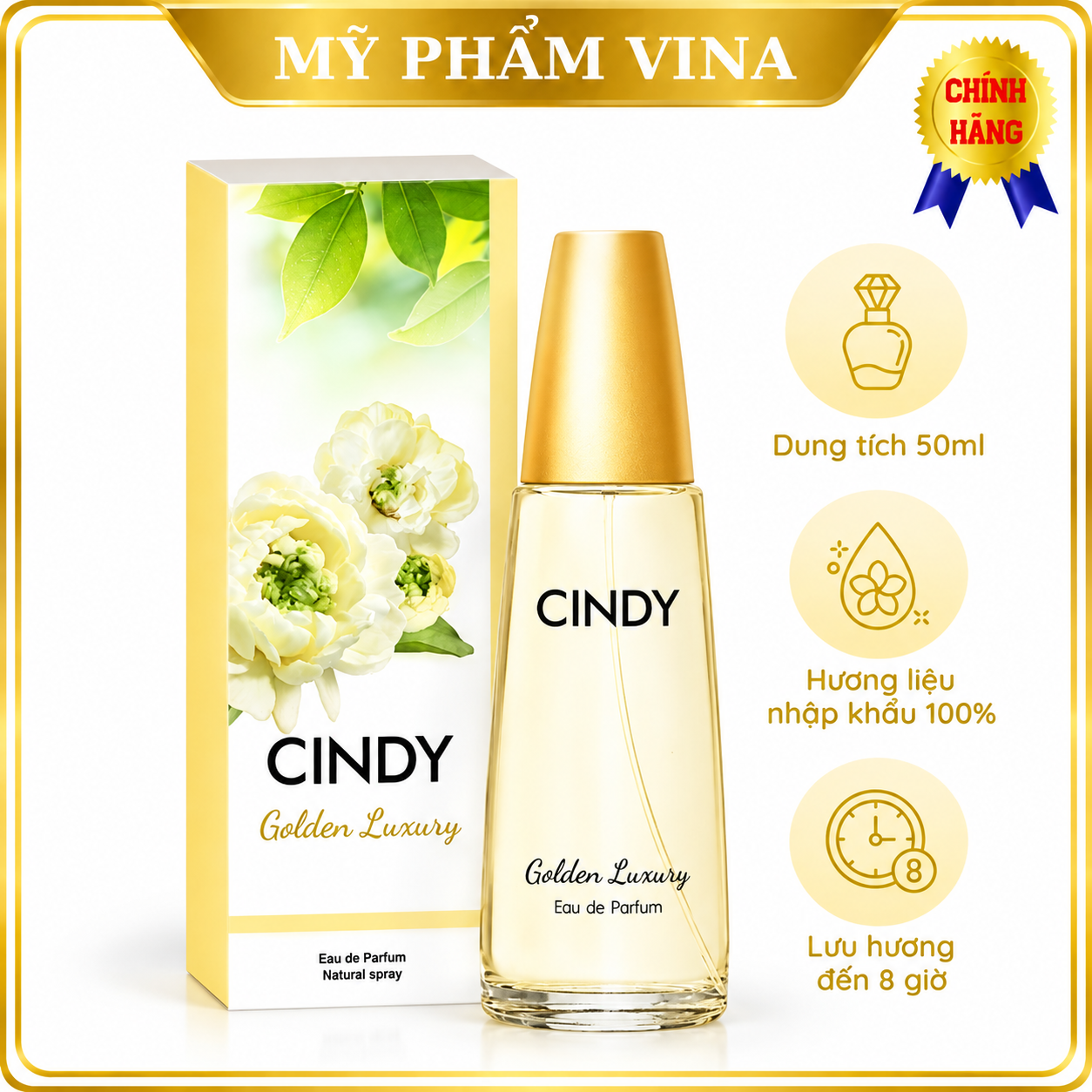 Nước hoa nữ Cindy Golden Luxury mùi hương sang trọng quyến rũ 50ml 1