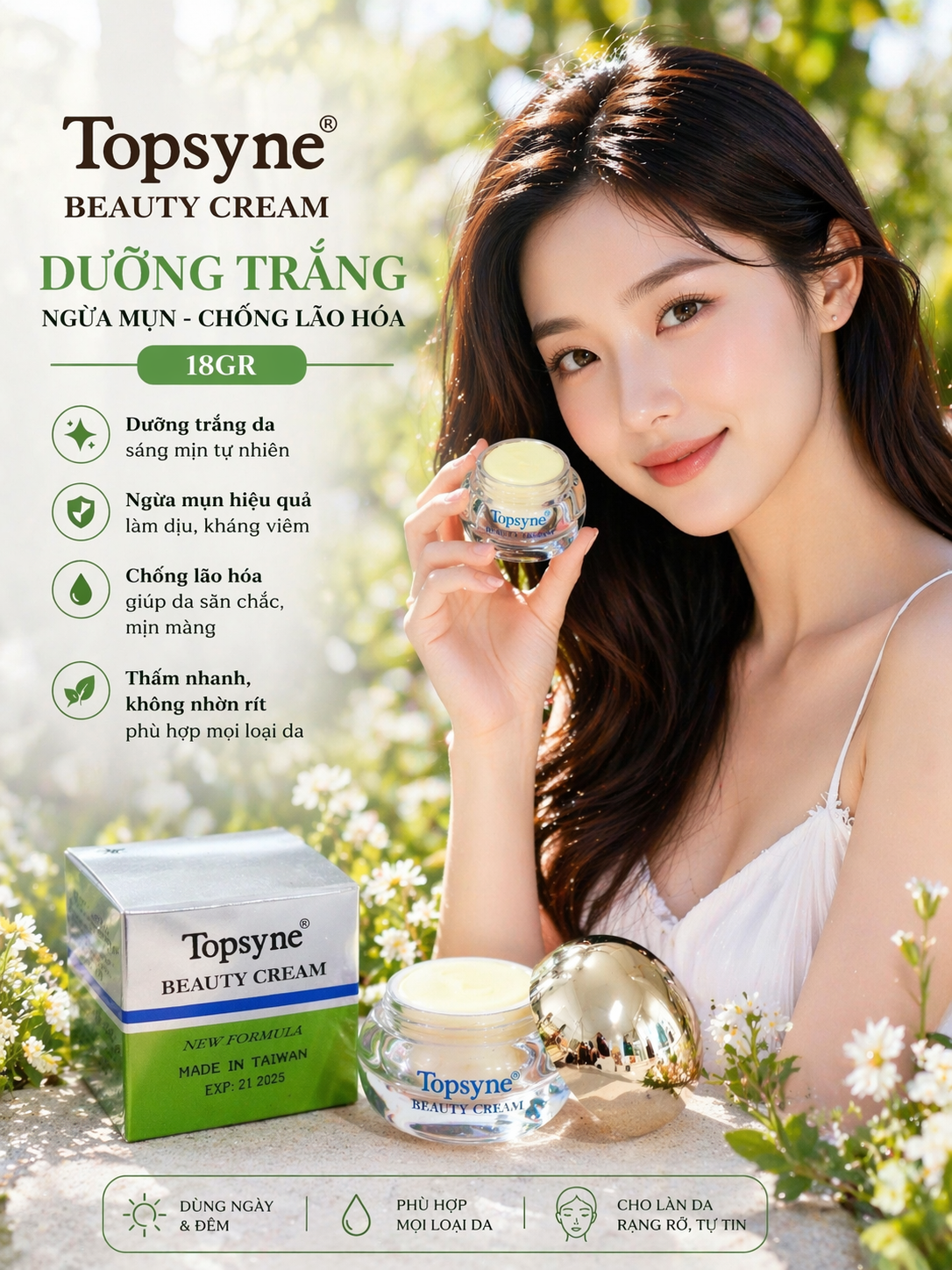 Kem dưỡng trắng da TOPSYNE 18gr 1