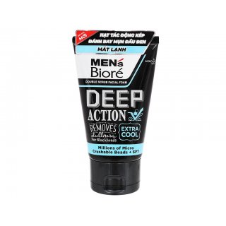 Sữa rửa mặt Biore Mens Deep Action mát lạnh sảng khoái 100g 2