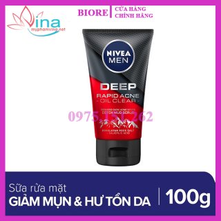 Sữa rửa mặt NIVEA MEN Deep Rapid Acne Oil Clear (100g) 2