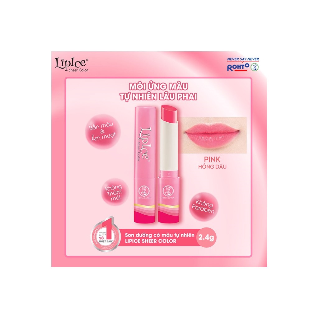 Son Dưỡng Môi LipIce Sheer Color Pink - Hồng dâu 2