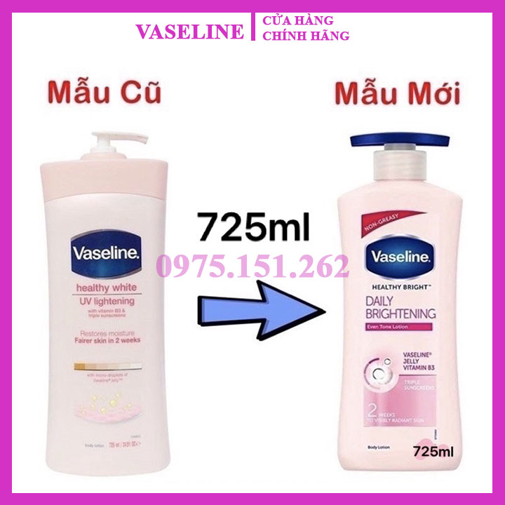 Sữa dưỡng thể Vaseline Healthy White UV Lightening Body Lotion 725ml
