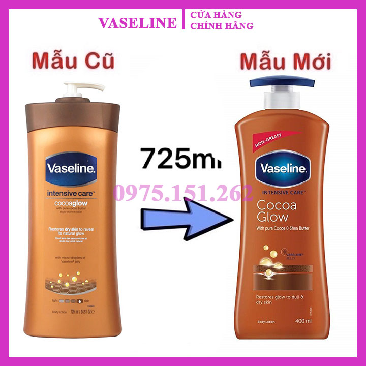 Sữa Dưỡng Thể Vaseline Body Lotion Cocoa Glow 725ml