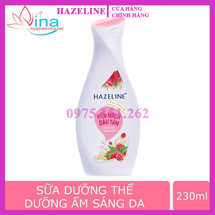 Sữa dưỡng thể hazeline yến mạch và dâu tằm dưỡng ẩm sáng da 230ml