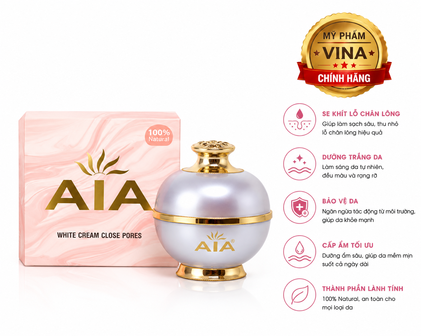Kem AIA - dưỡng trắng da, Ngừa thâm quầng mắt, Se khít lỗ chân lông (20g) 2