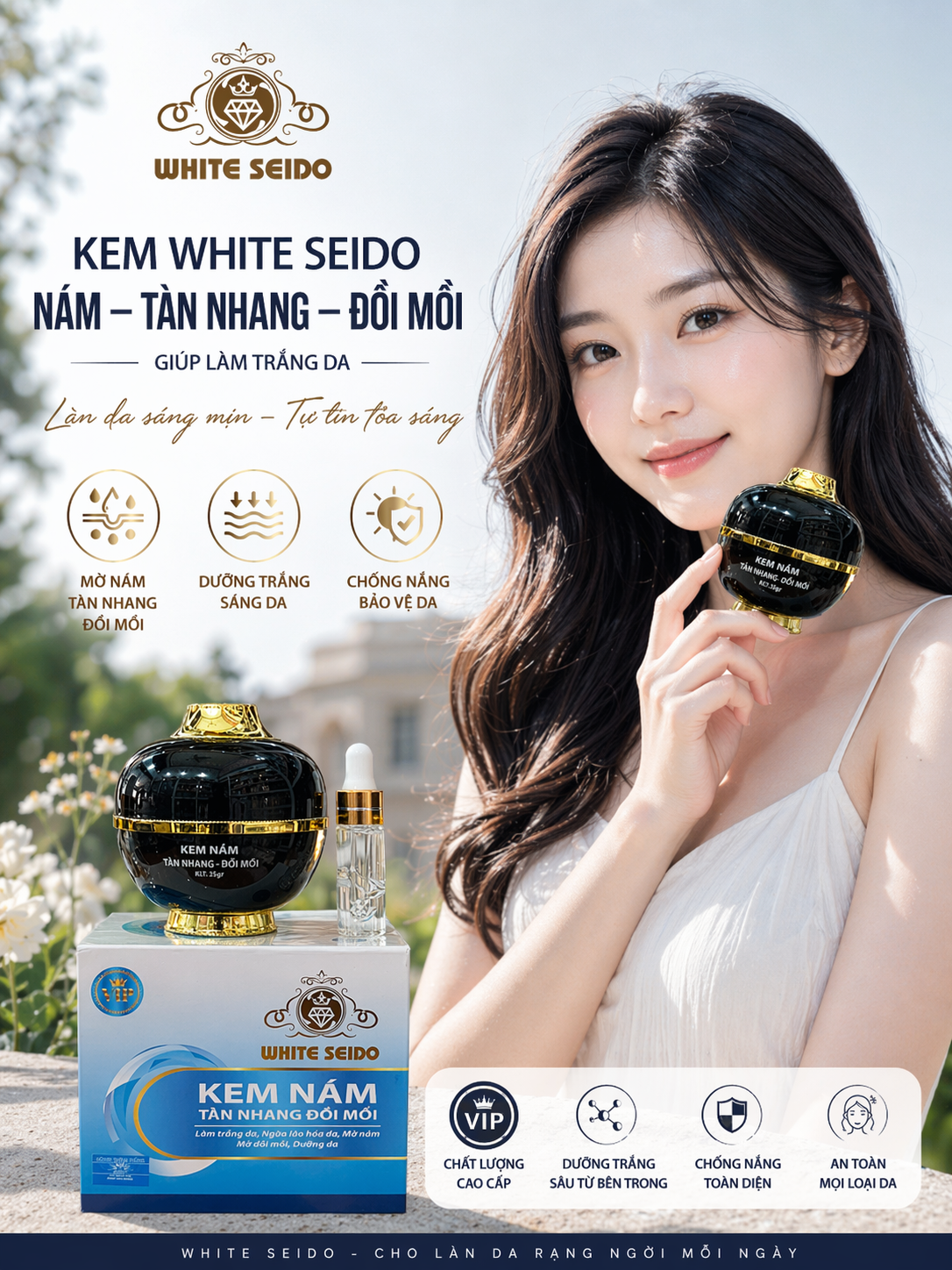 KEM WHITE SEIDO SẠCH NÁM TÀN NHANG ĐỒI MỒI 16GR 2