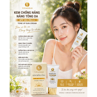 Kem chống nắng nâng tông da VINAGOLD TONEUP SUN CREAM SPF PA+++ 60ML