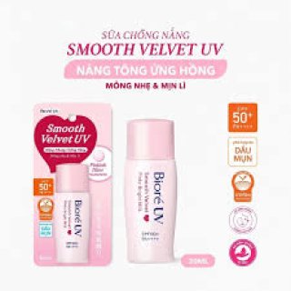 Sữa Chống Nắng Bioré Smooth Velvet Pinky Bright Milk SPF 50+ PA++++ 30ML - Nâng Tông Sáng Hồng