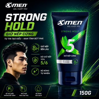 Gel vuốt tóc XMen Strong Hold tạo nếp cứng cực nhanh 150g