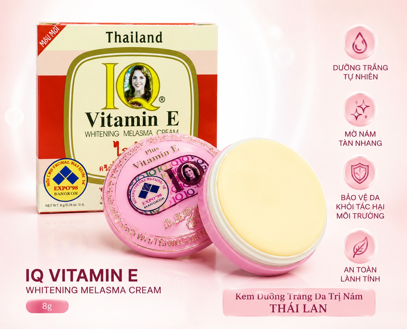 Kem Dưỡng Trắng Da Thái Lan IQ Vitamin E - 8g