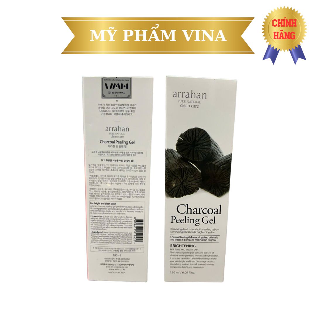 Gel Tẩy Tế Bào Chết Arrahan Than Hoạt Tính Charcoal Peeling Gel 180ml 2