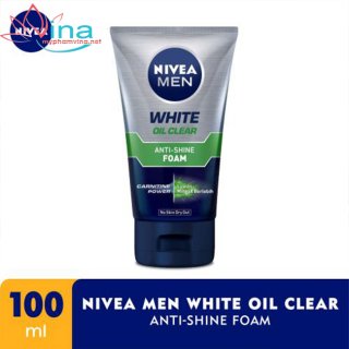 Sữa Rửa Mặt Nivea Men White Acne Oil Cotrol Anti Oil & Acne Scrub 100g - Chứa Hạt Massage Kiểm Soát Nhờn  2