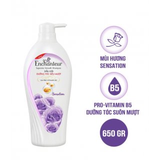 Dầu gội nước hoa Enchanteur Sensation dưỡng tóc siêu mượt 650gr (màu tím) 2
