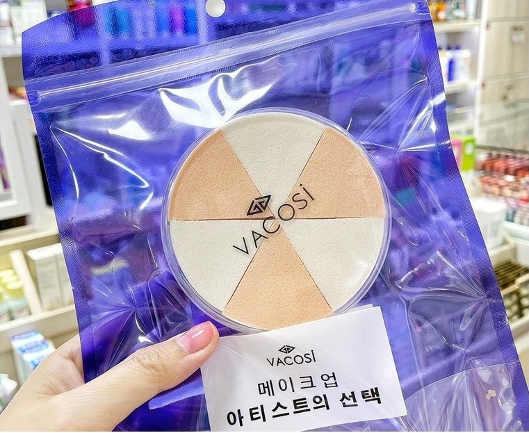 BÔNG PHẤN ƯỚT TAM GIÁC VACOSI WEDGE SPONGE BP14 -  (HỘP 6 MIẾNG) 1