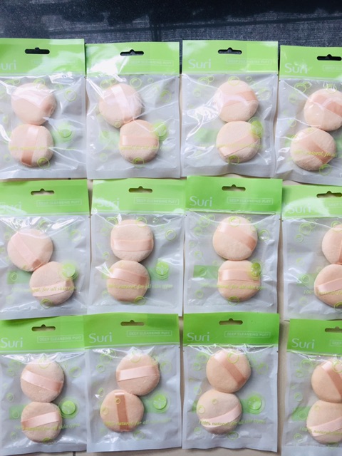 Bông Phấn Khô Tròn Nhỏ SURI (2 cái/ bịch) 2