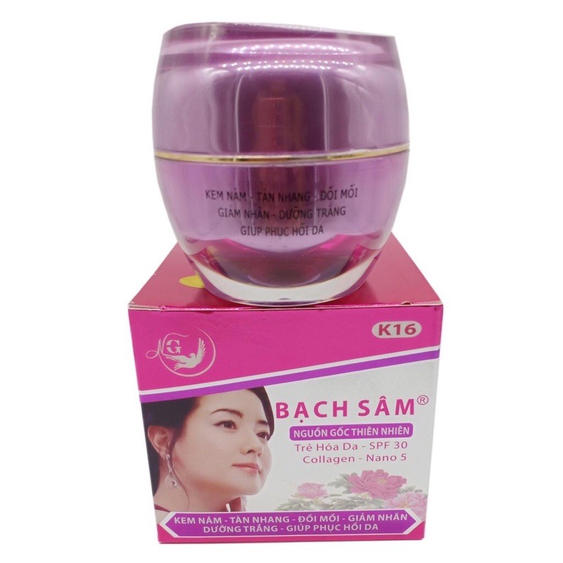 Kem Bạch Sâm Sạch Nám - Tàn nhang - Đồi mồi - Giảm nhăn - Dưỡng trắng - Giúp phục hồi da 40g (K16)