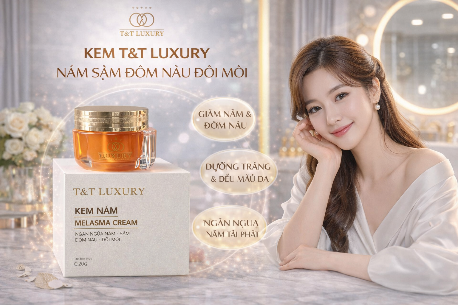 Kem T&T Luxury sạch nám - sạm - đốm nâu - đồi mồi 20g