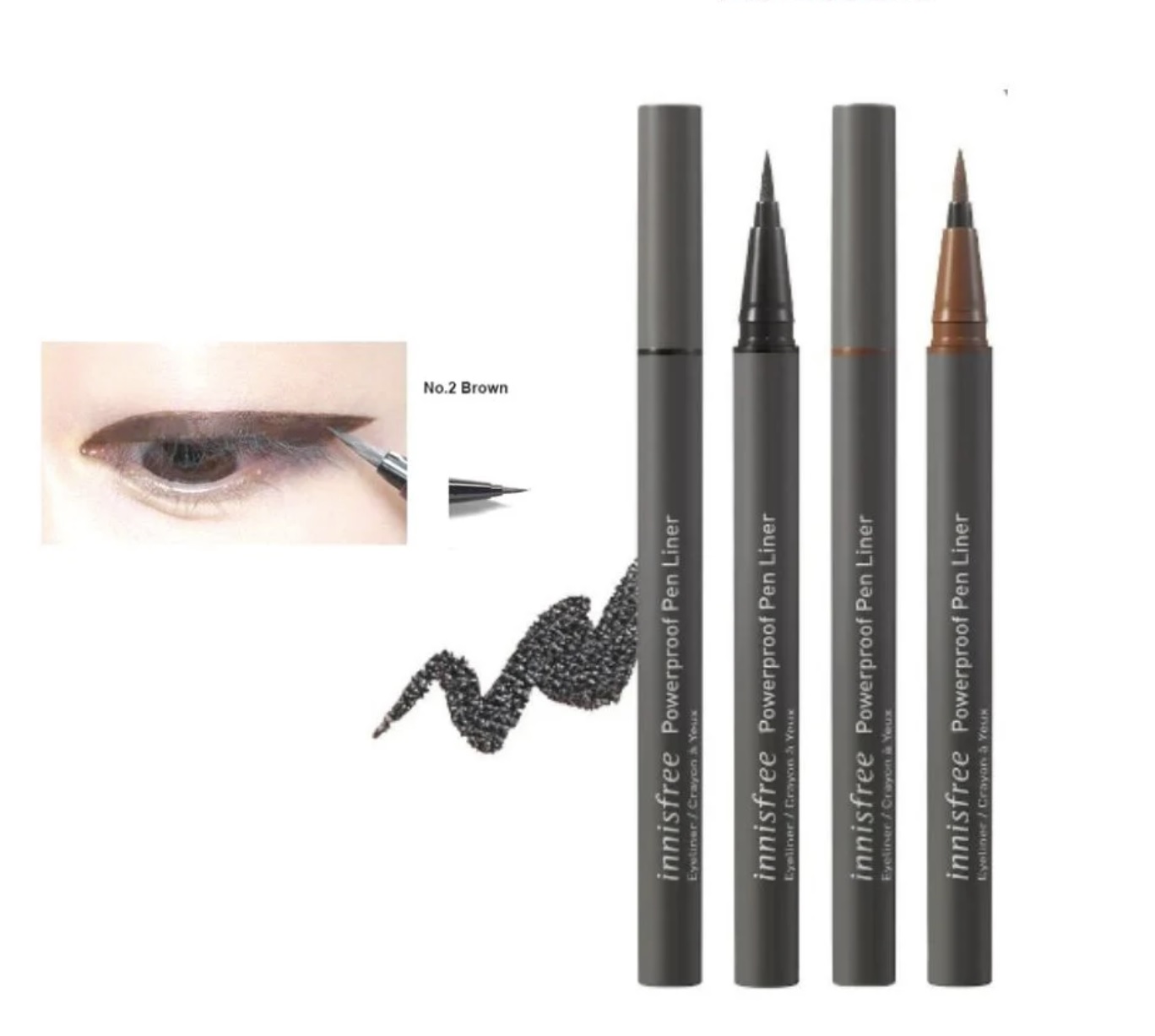 Bút kẻ viền mắt nước Innisfree Powerproof Pen Liner #2 NÂU 0.6g 2