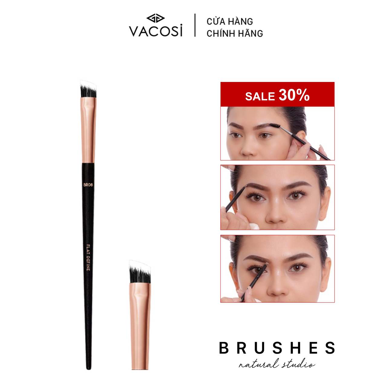 CỌ MÀY BẢN RỘNG VACOSI EYEBROW FLAT DEFINE BRUSH - BR08 2