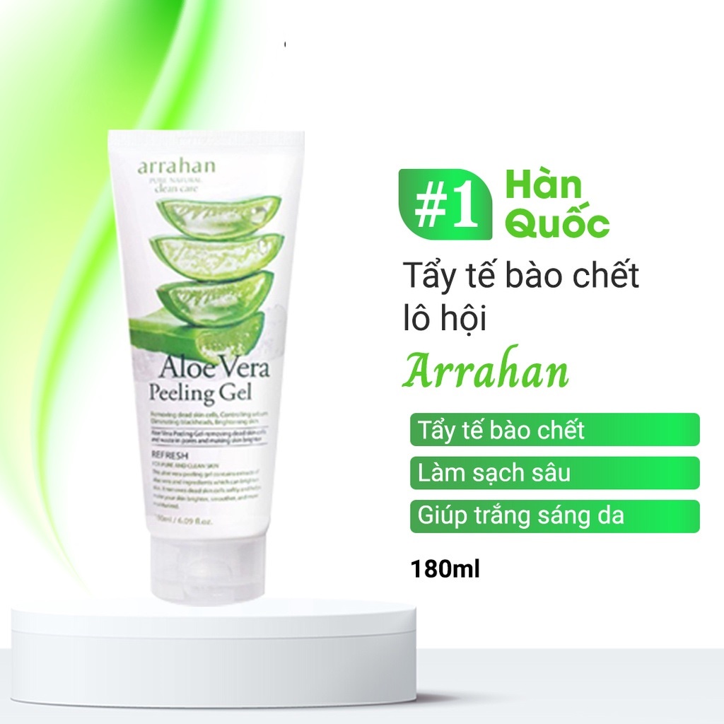 Tẩy Da Chết Nha Đam Arrahan Aloe Vera Peeling Gel 180m