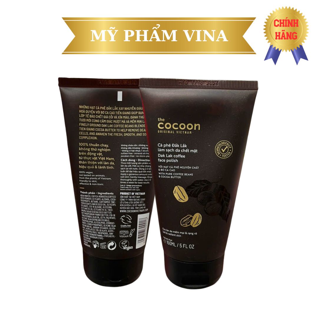 Tẩy tế bào chết mặt Cocoon Dak Lak Coffee Face Polish 150ml 1