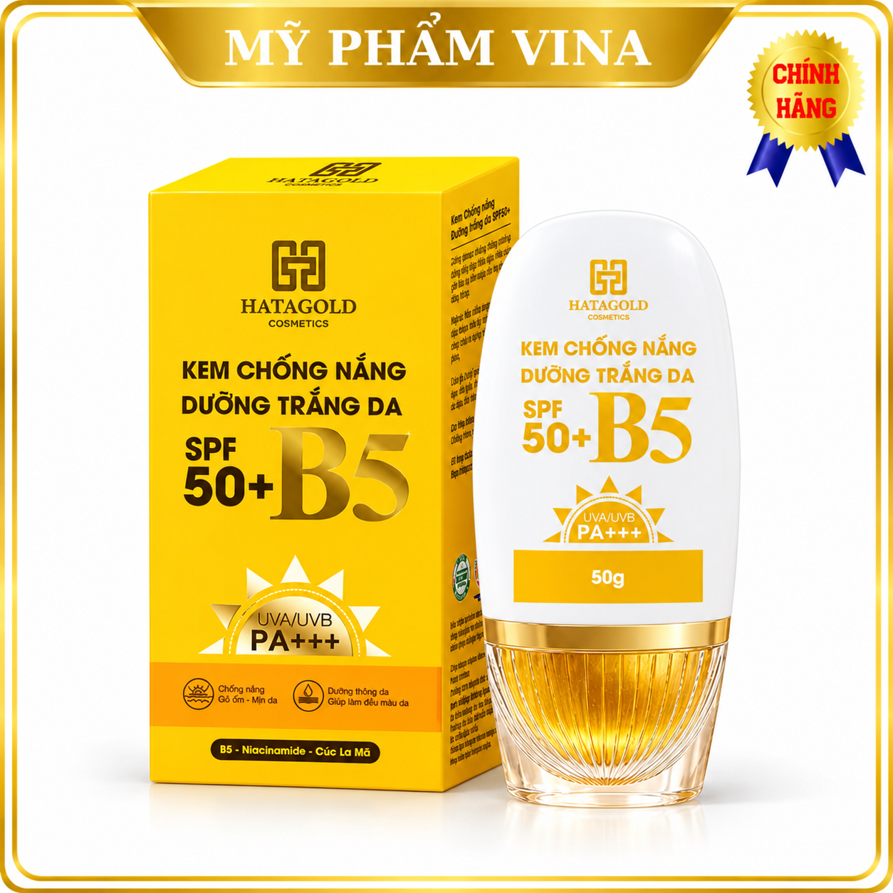 Kem Chống Nắng Hatagold B5 Chống Nắng Dưỡng Sáng Da Spf 50+ B5 Uva/Uvb Pa+++ 50g