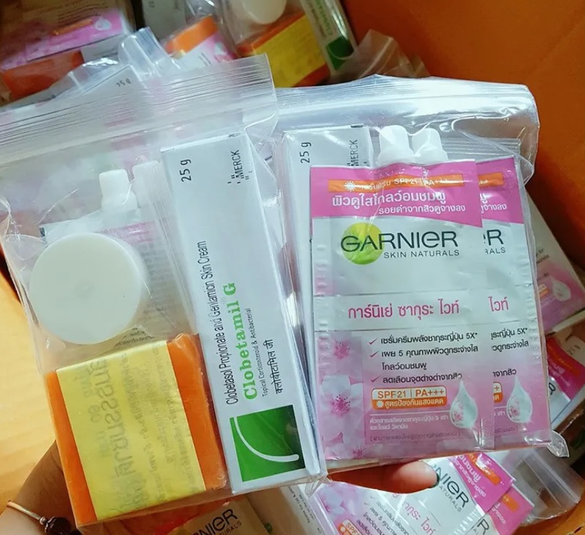 Bộ kem trị nám garnier của thái lan (6 món)