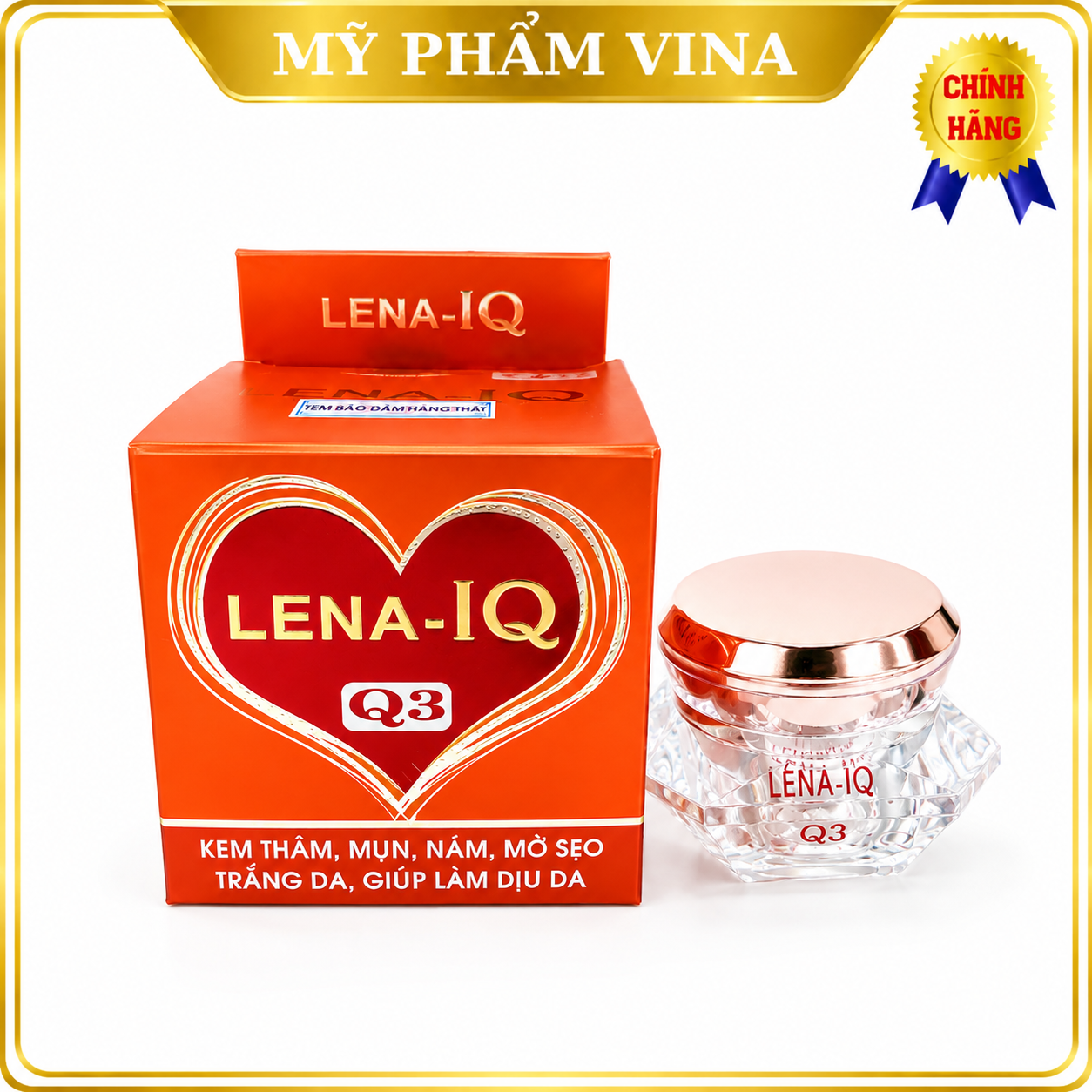 Kem LENA-IQ Q3 mụn - Thâm - Nám - Mờ sẹo - Trắng da - Làm dịu da (15g) 1