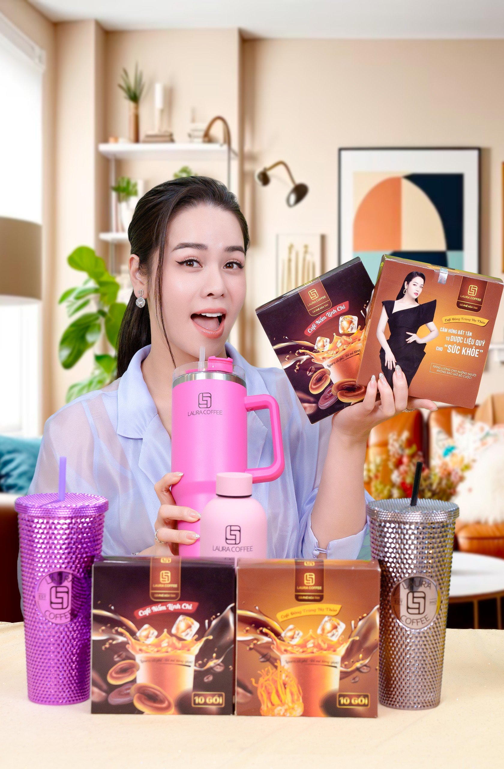 Cà phê Đông trùng Hạ thảo Laura Coffee Hộp 10 gói - Laura Sunshine Nhật Kim Anh 2
