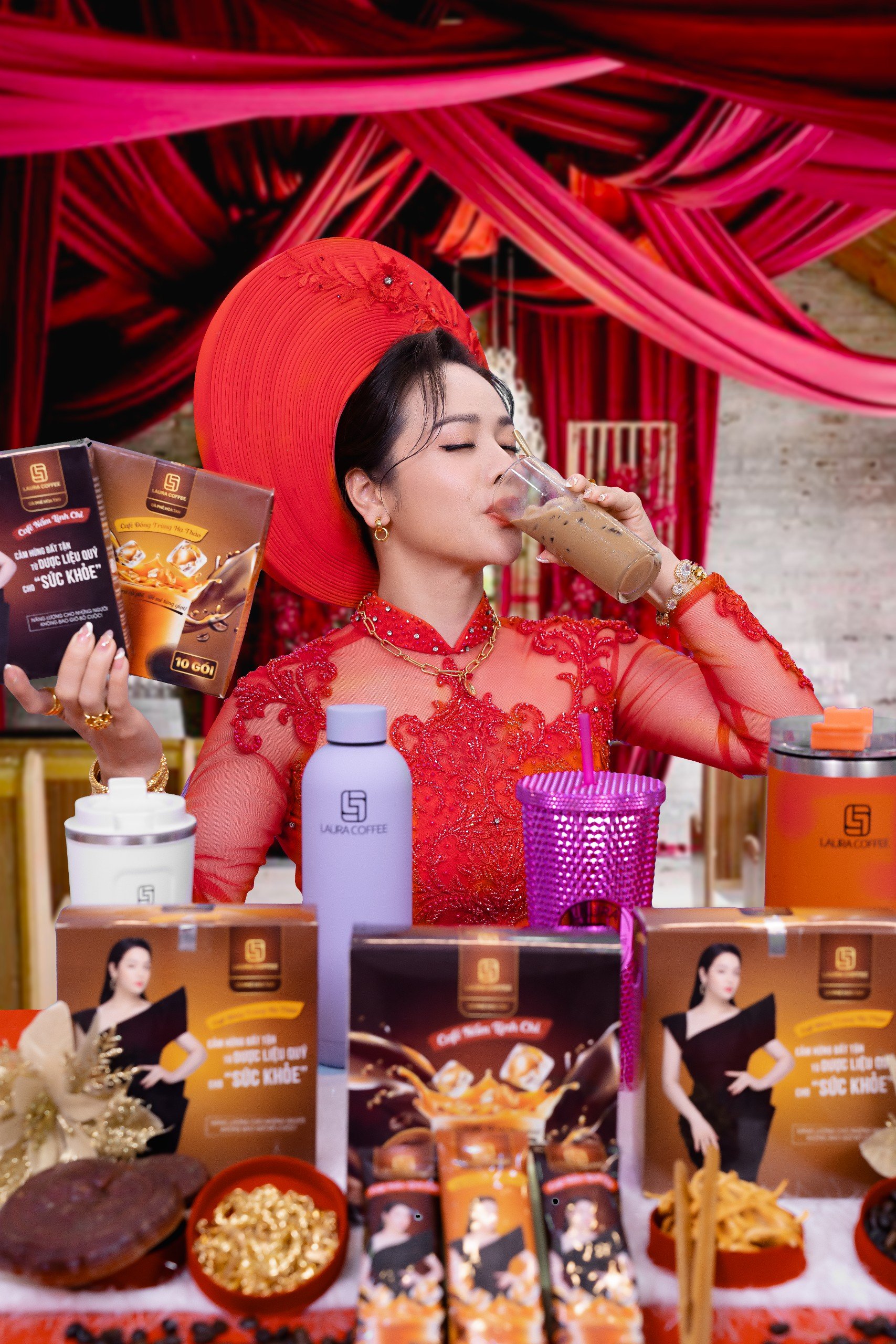 Cà phê nấm Linh chi Laura Coffee Hộp 10 gói - Laura Sunshine Nhật Kim Anh 2