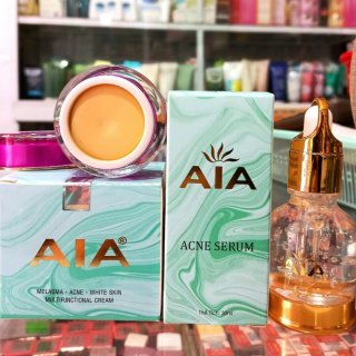 Combo kem 7g và serum 30ml giảm mụn dưỡng trắng da AIA ( màu xanh) 2