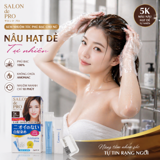 	Kem Nhuộm Tóc Phủ Bạc Cho Nữ Salon De Pro - #5K (Chestnut Natural Brown): Nâu hạt dẻ tự nhiên