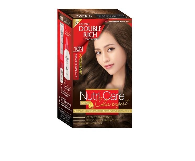 Thuốc nhuộm tóc Double Rich 10N #Blooming Brown: Nâu hạt dẻ 2