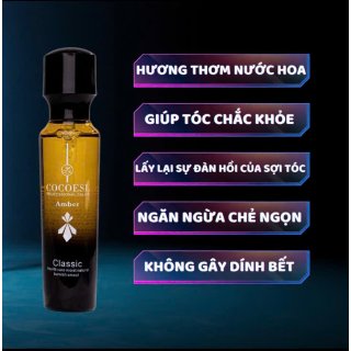 Tinh dầu dưỡng tóc Cocoesl Amber 60ml tạo độ bóng mềm mượt cho tóc ngăn chẻ ngọn phục hồi hư tổn