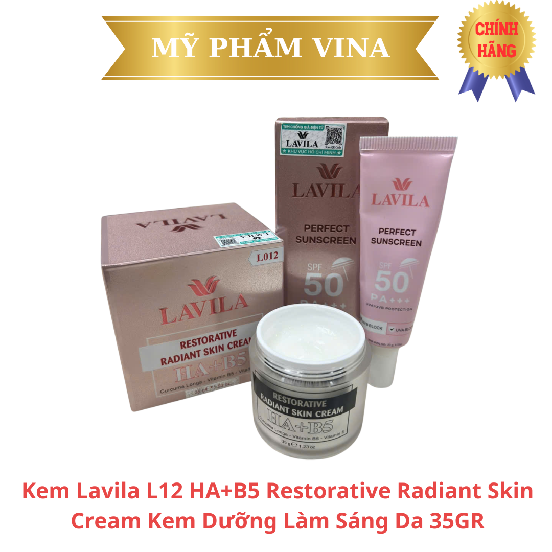 Kem Lavila L12 Restorative Radiant Skin Cream HA+B5 - Kem Dưỡng Làm Sáng Da 35GR (TẶNG KEM CHỐNG NẮNG 20ML) 2
