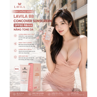 Kem Chống Nắng Lavila BB Concover Sunscreen SPF50 PA+++ Nâng Tone Da 50G