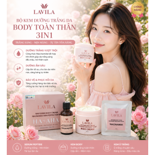 Bộ Kem LAVILA Dưỡng Trắng Da Body Toàn Thân 3in1