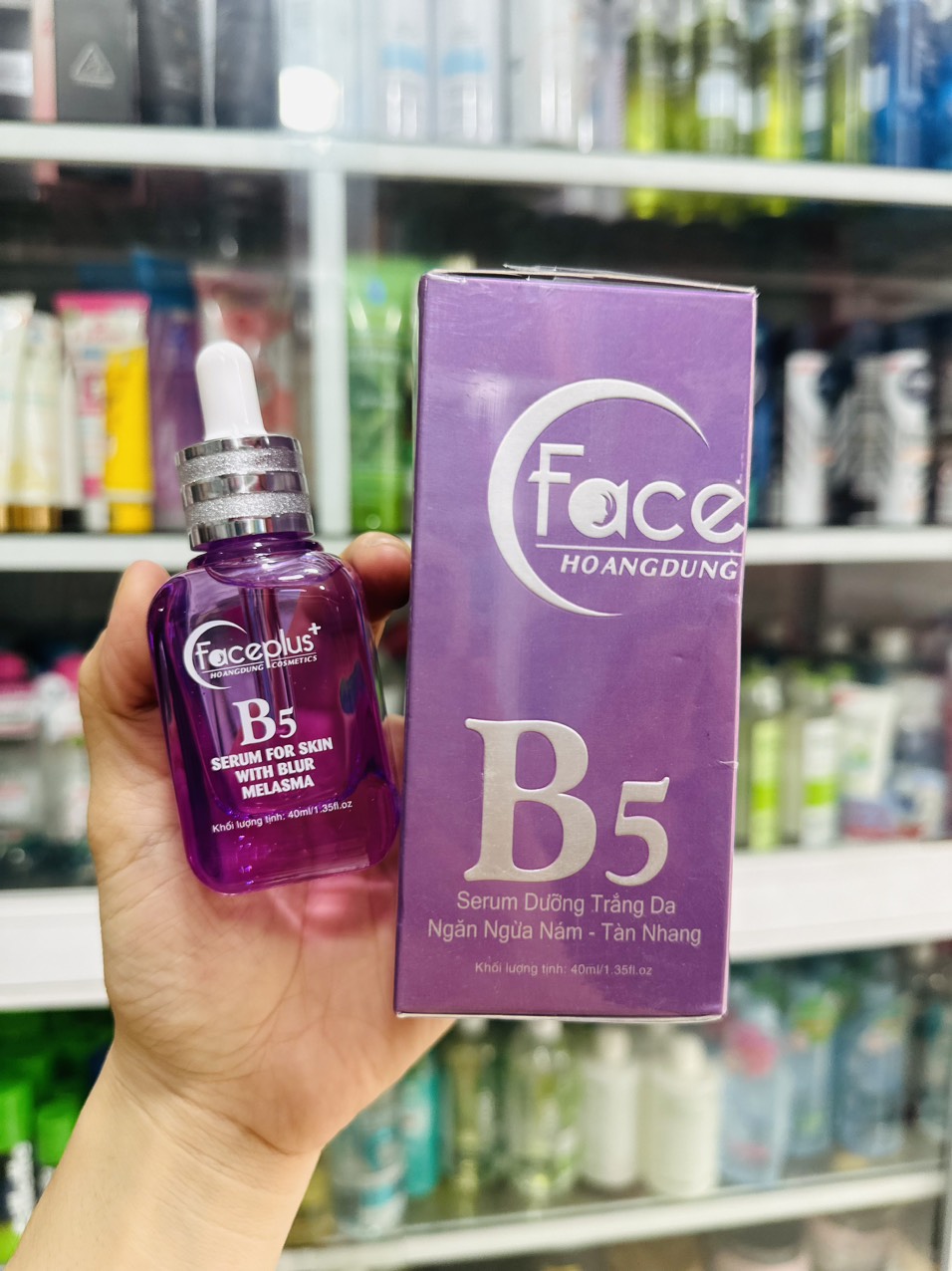 Mẫu mới]  Serum Faceplus+ B5 dưỡng trắng da - ngăn ngừa nám - tàn nhang (Tặng mặt nạ) - màu tím - 40ml 2