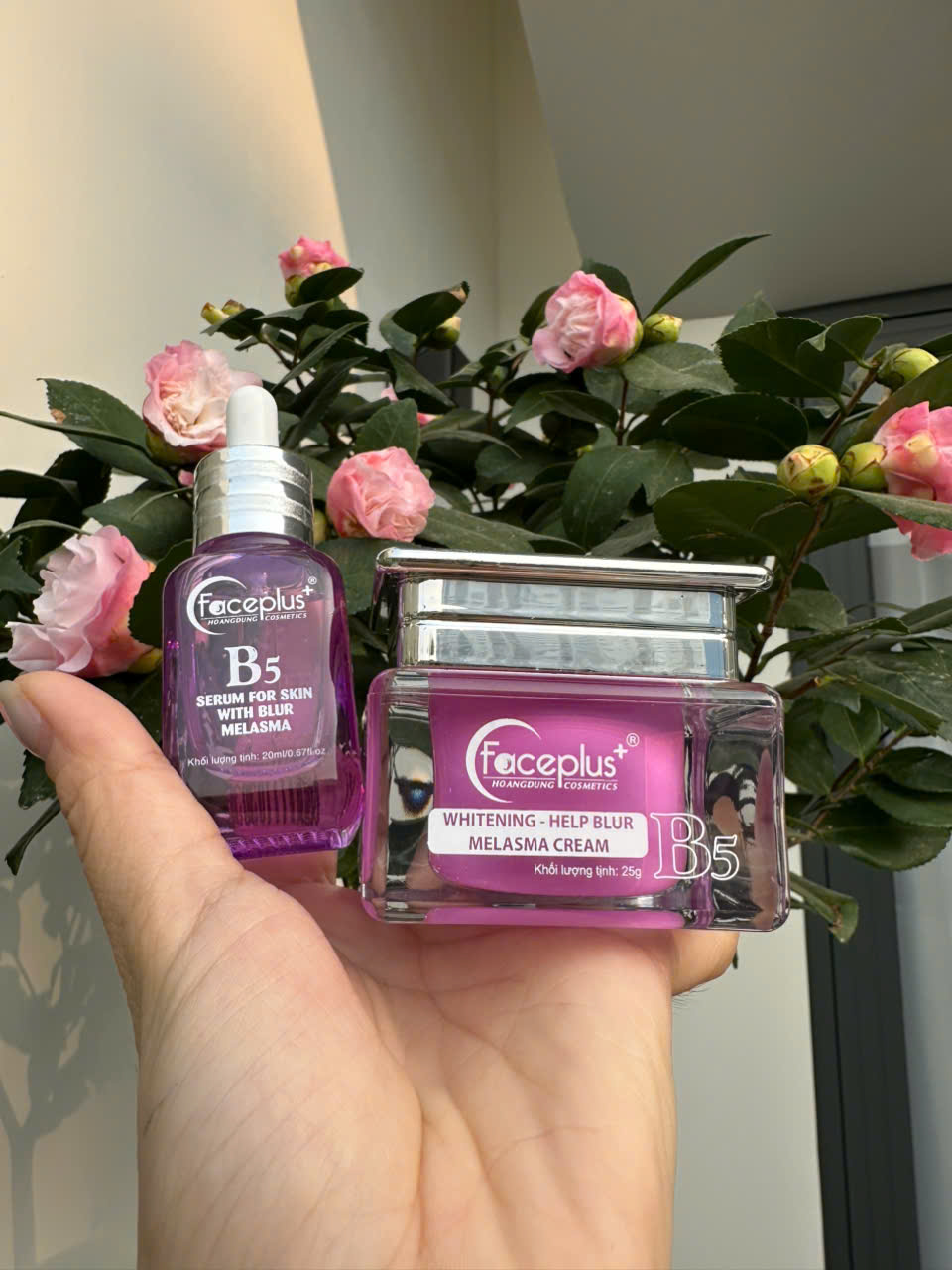 [ Màu tím ] Kem  Faceplus+ B5 dưỡng trắng da - mờ nám 25g + Tặng serum 20ml ngẫu nhiên 2