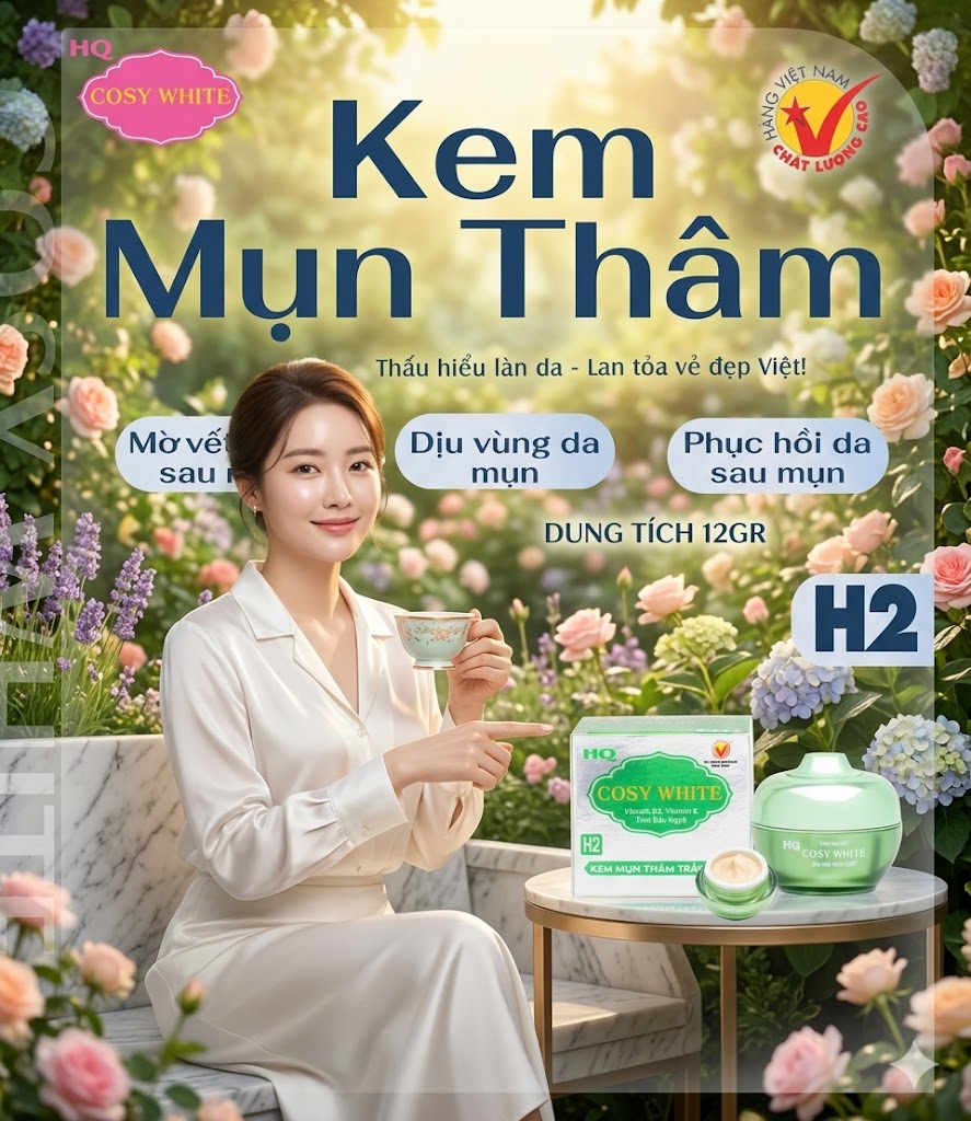 kem HQ Cosy White H2  sạch mụn thâm dưỡng da 12gr 2