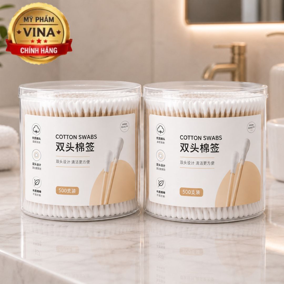 COMBO 2 Hộp 500 Cây Tăm Bông COTTON SWABS