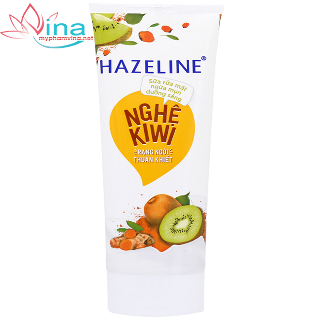 Sữa rửa mặt sáng da nghệ kiwi Hazeline (100g)