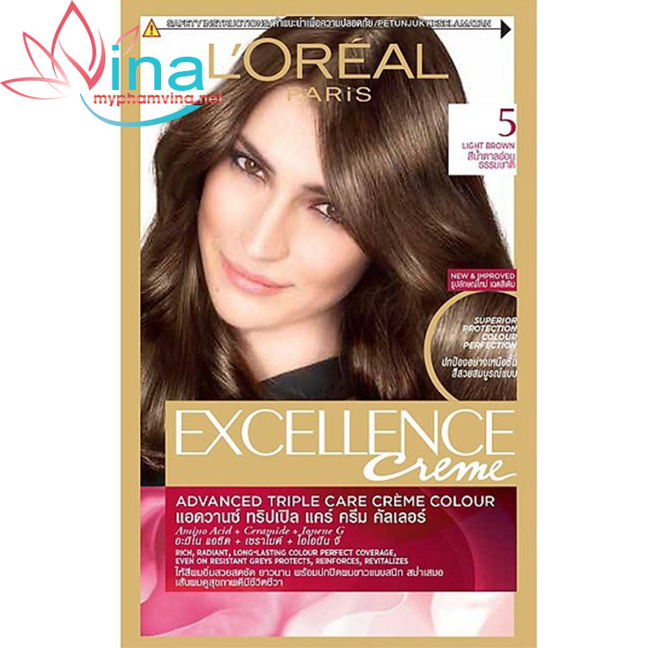 Thuốc Nhuộm Tóc Phủ Bạc Loreal Excellence Cream 172ml - Số 5 - Màu Nâu Hạt Dẻ Đậm 2